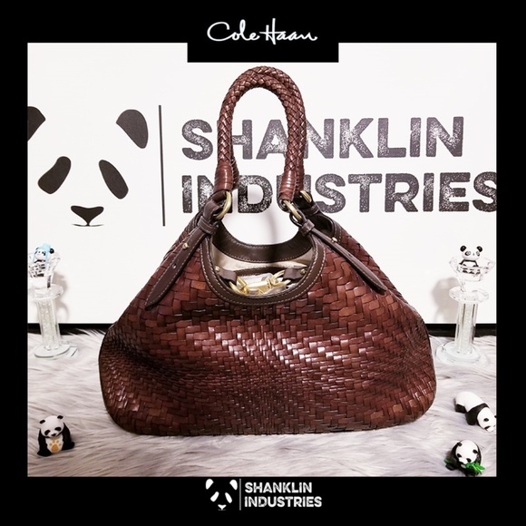 Cole Haan Handbags - Cole Haan Genevieve Woven Copper Bronze Weave Tote